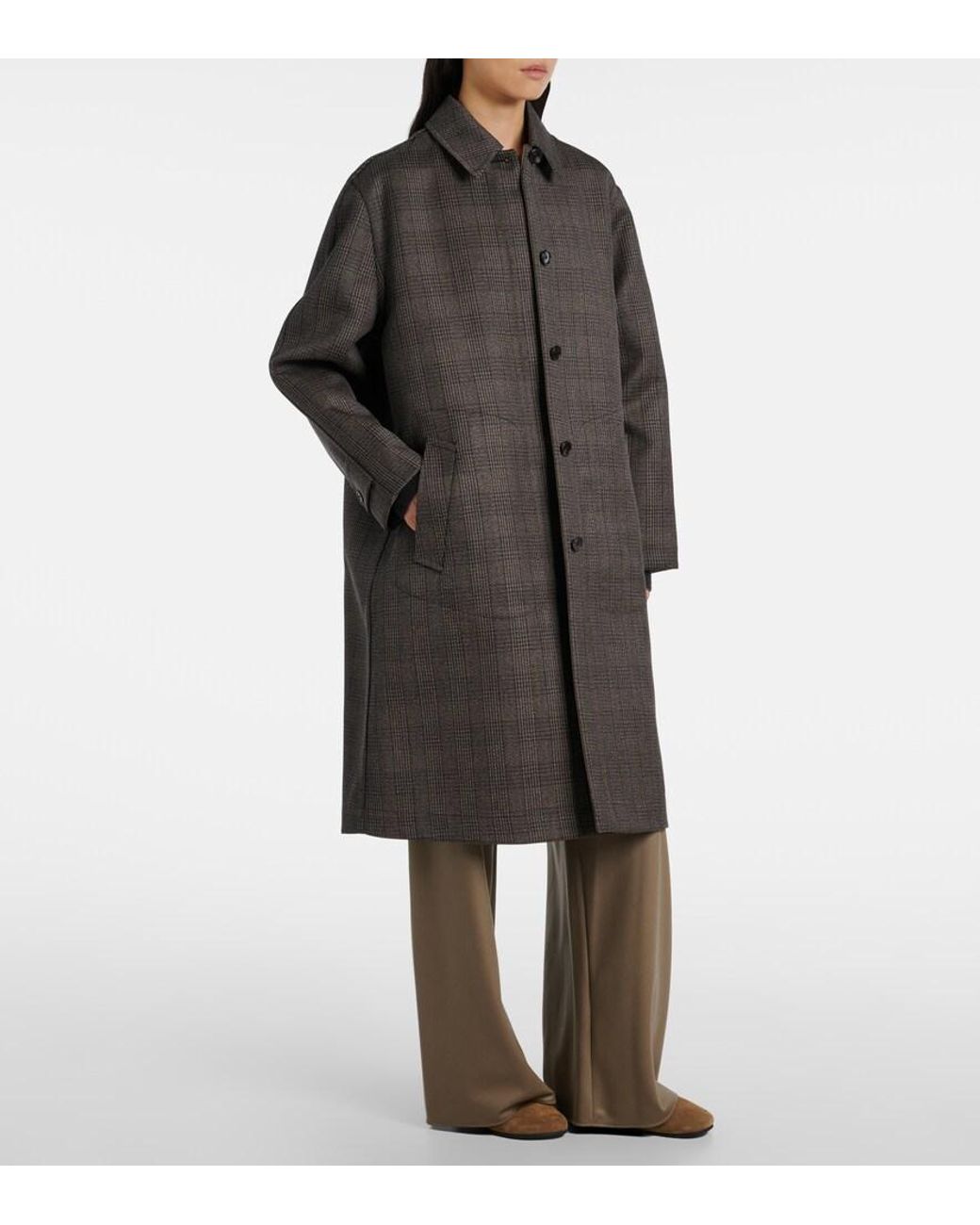 The Row Gray Palomar Reversible Wool And Silk Coat