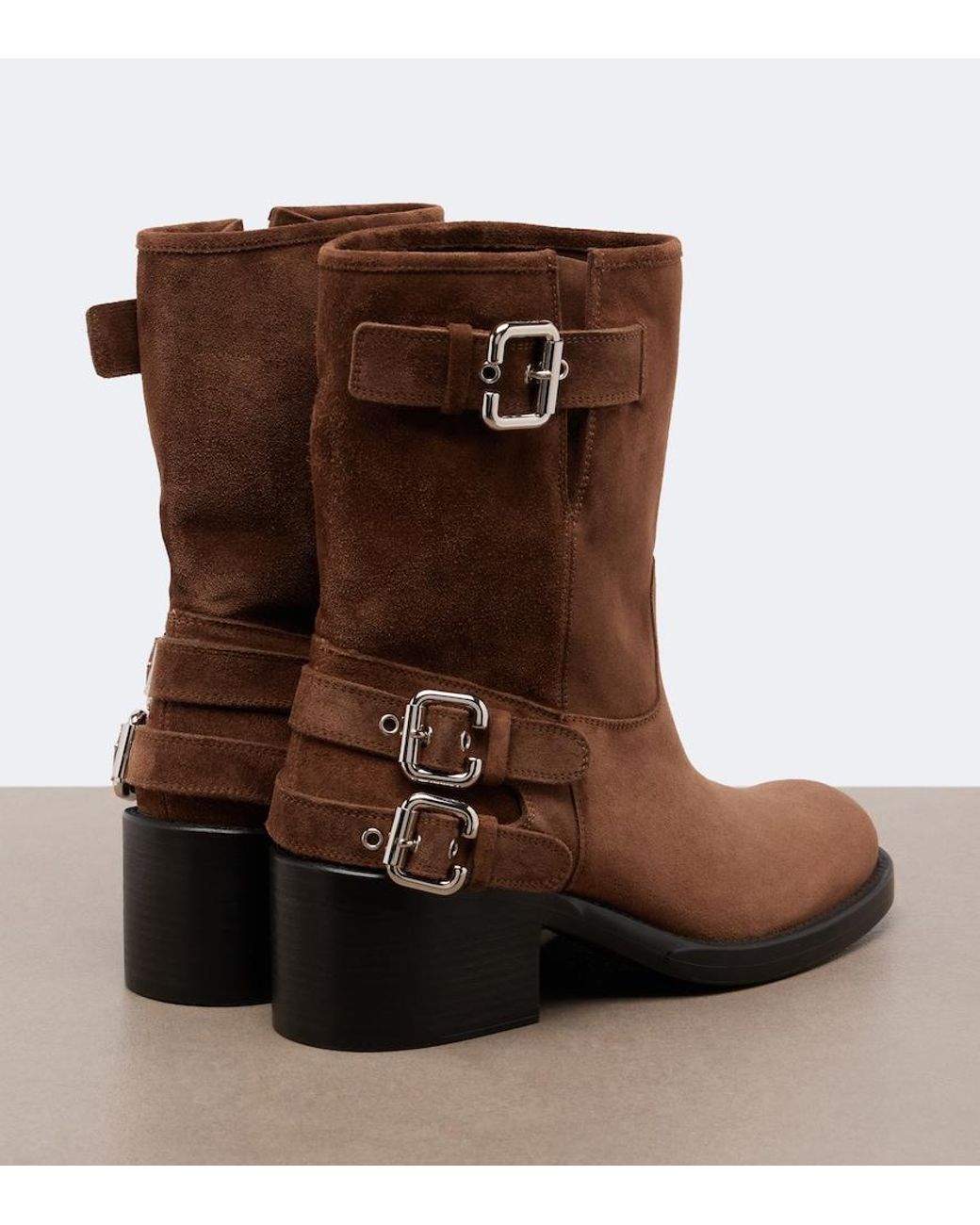 Chloé Brown Dakota Suede Biker Boots