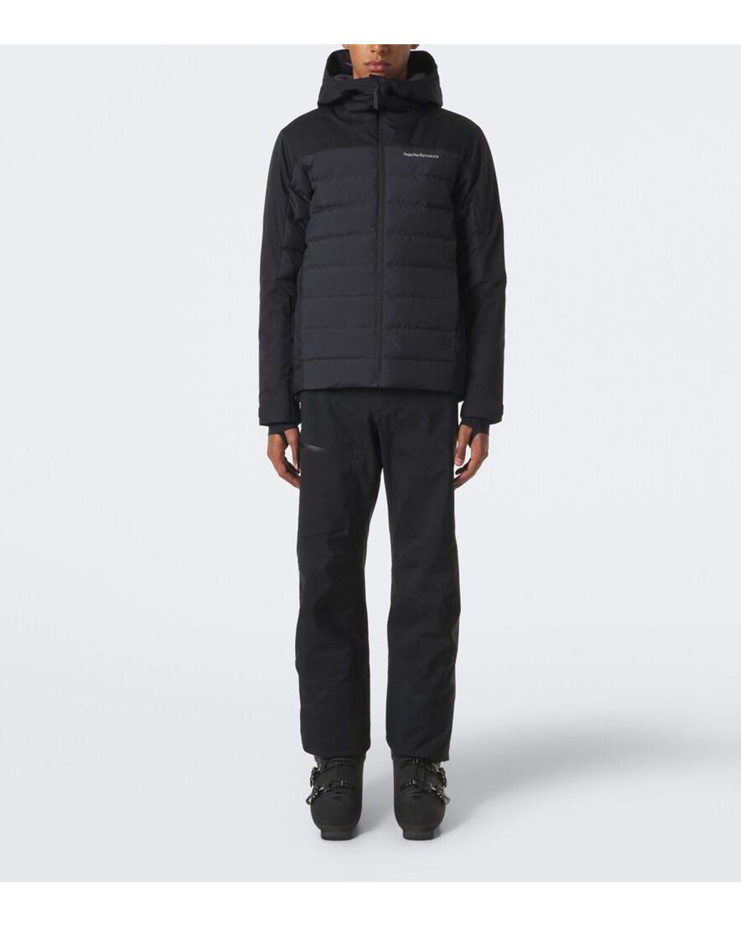 Peak Performance Black Shred Hooded Down Ski Jacket for men