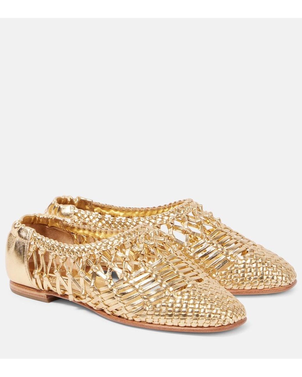 Jonathan Simkhai Eden Metallic Leather Ballet Flats