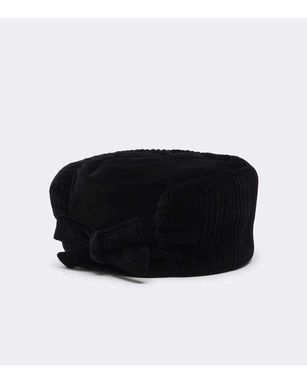 Chloé Black Bow-Detail Cotton Velvet Hat