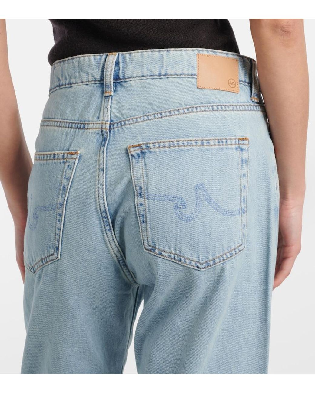 AG Jeans Blue American Mid-Rise Slim Jeans