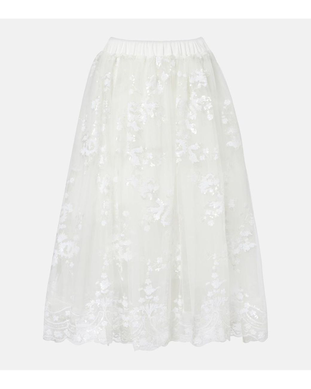Gonna Midi di Simone Rocha in White
