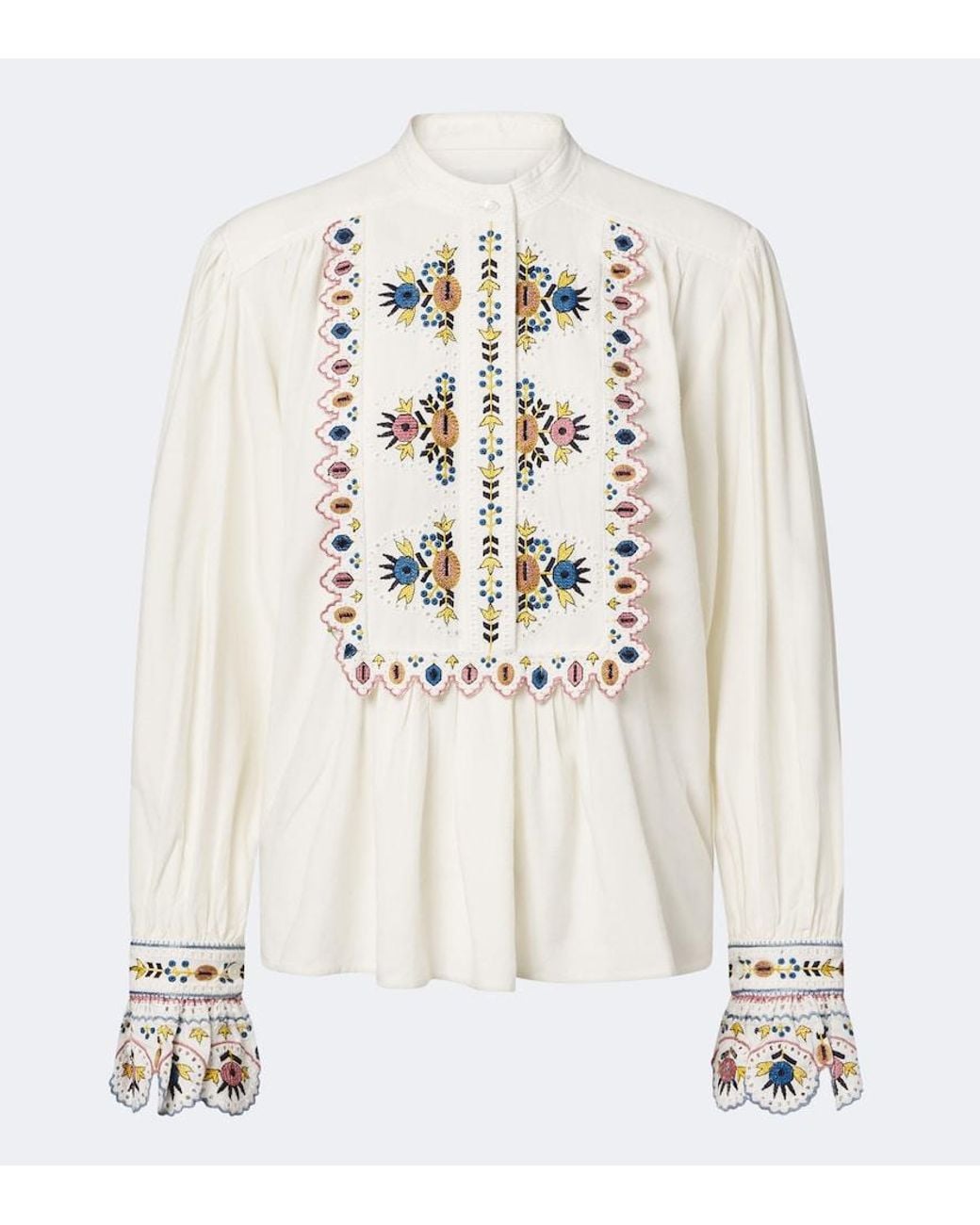 Isabel Marant White Monique Embroidered Blouse