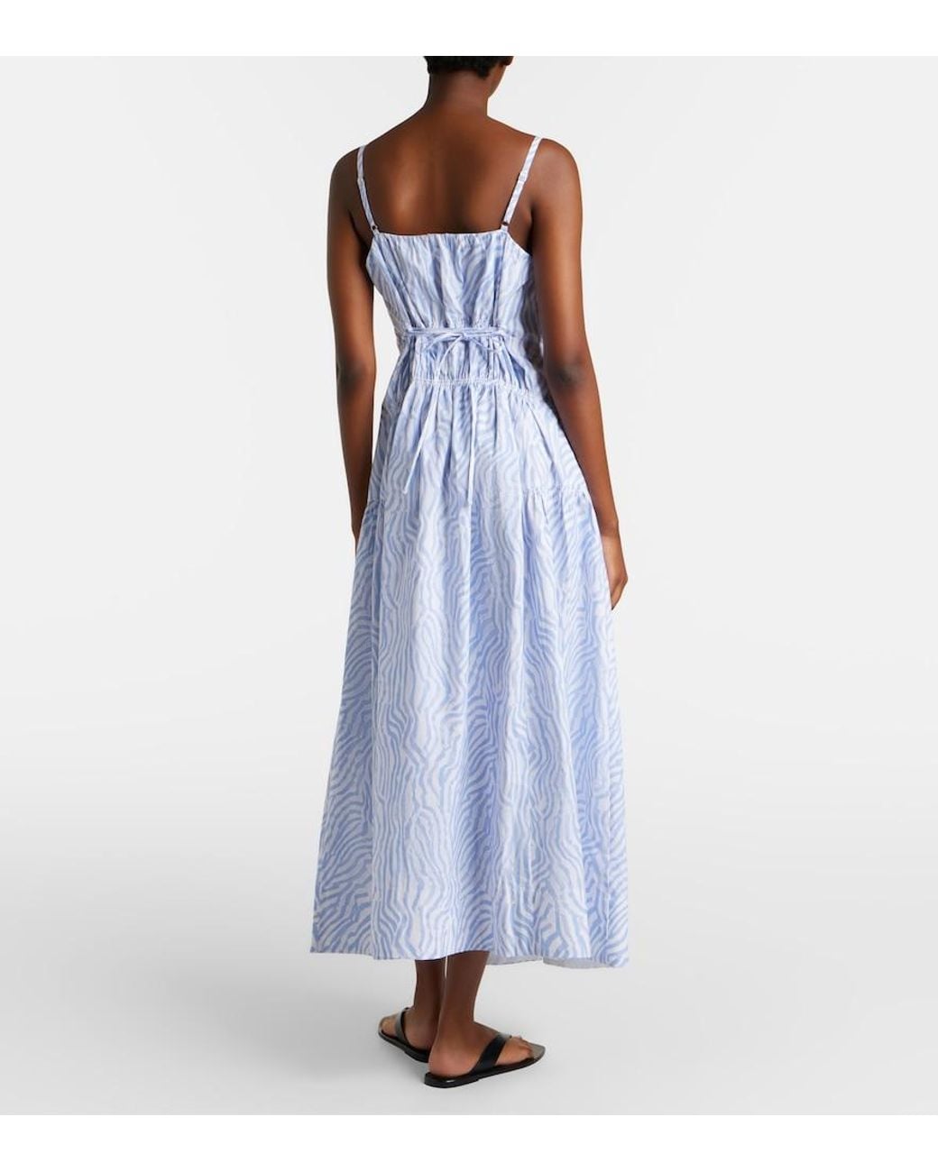 Proenza Schouler Blue Label Michelyn Printed Cotton-Blend Maxi Dress