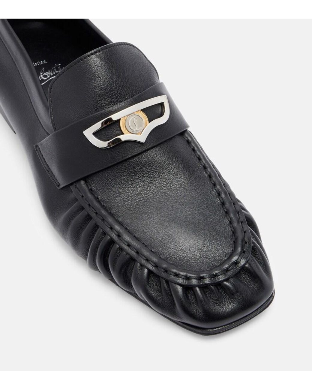 Christian Louboutin Black Mocallista Leather Penny Loafers