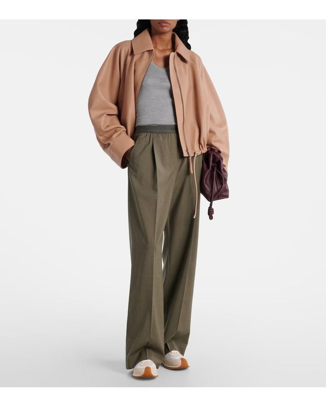 Loewe Brown Balloon Leather Jacket