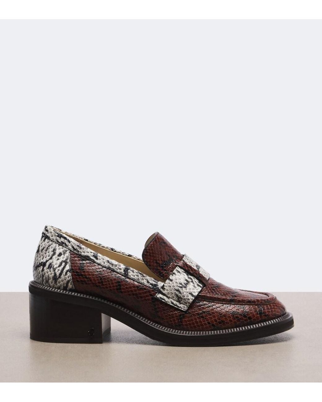 Jimmy Choo Brown Tylor Snake-Effect Leather Loafer Pumps