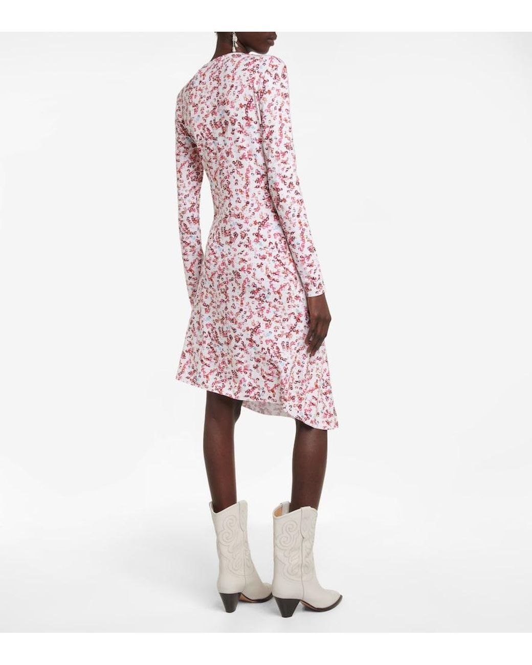 Isabel Marant Pink Jadiya Printed Jersey Midi Dress