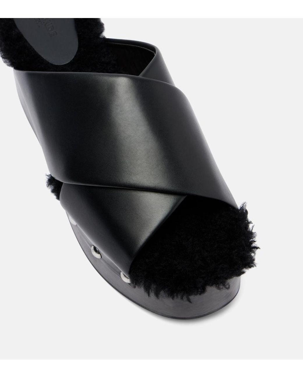 Le Monde Beryl Black Leather Sandals