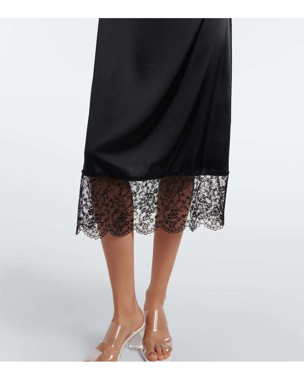 Simone Rocha Black Satin Slip Dress