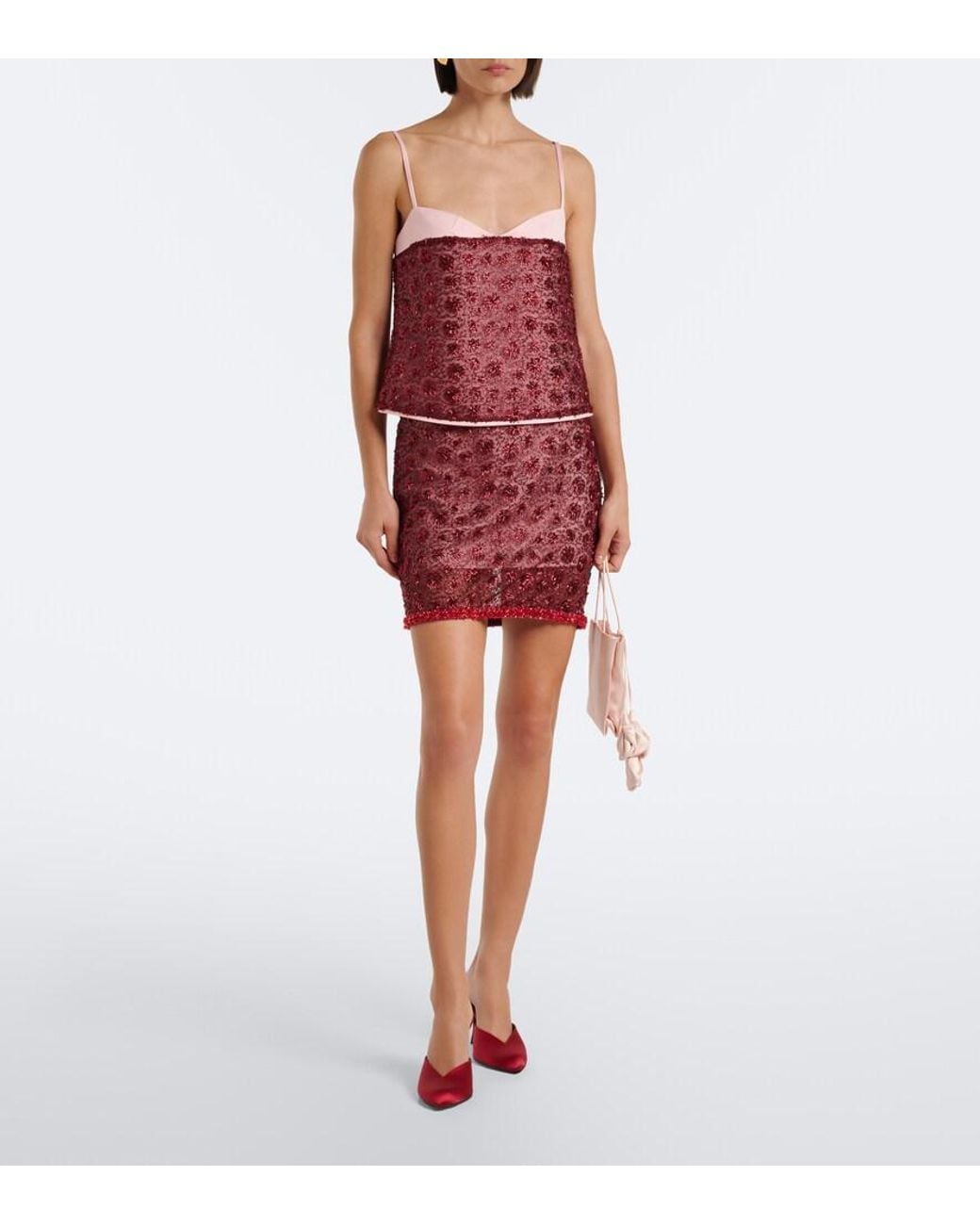 Posse Red Sofia Beaded Miniskirt