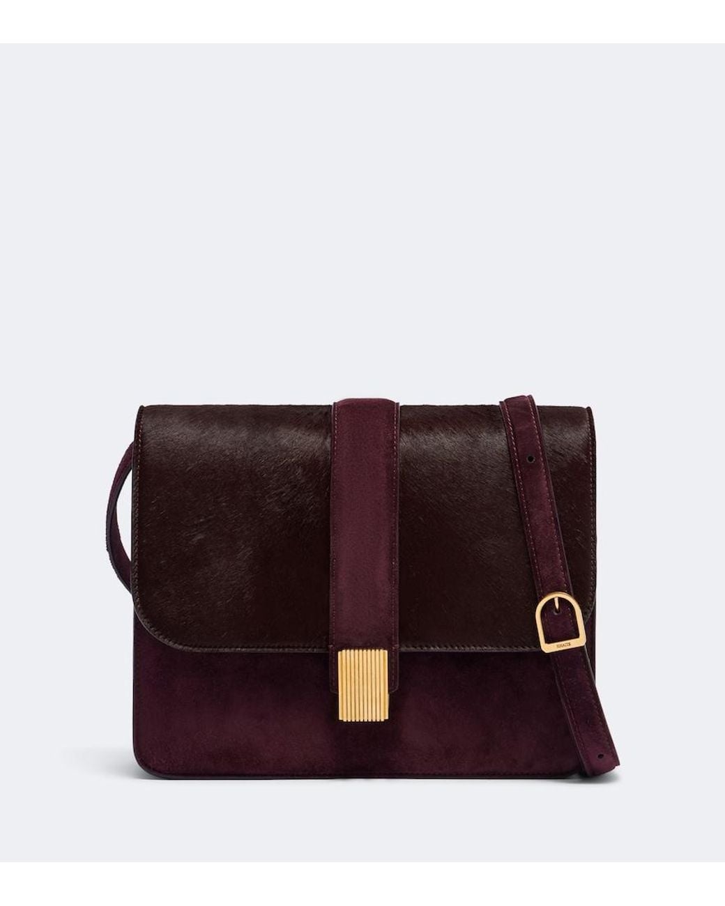Khaite Purple Blake Medium Calf Hair Crossbody Bag