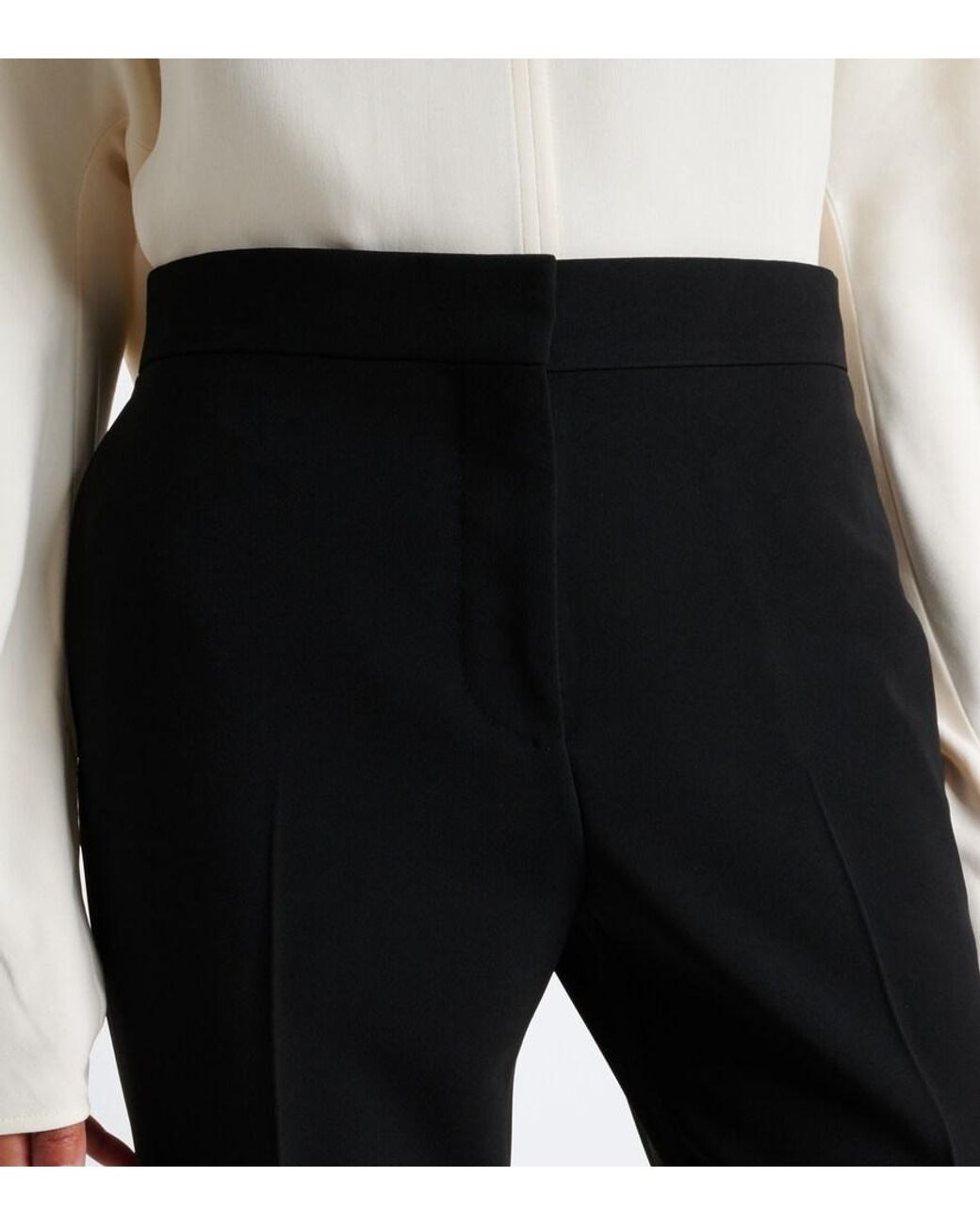 FFORME Black Lang Crepe Slim Pants