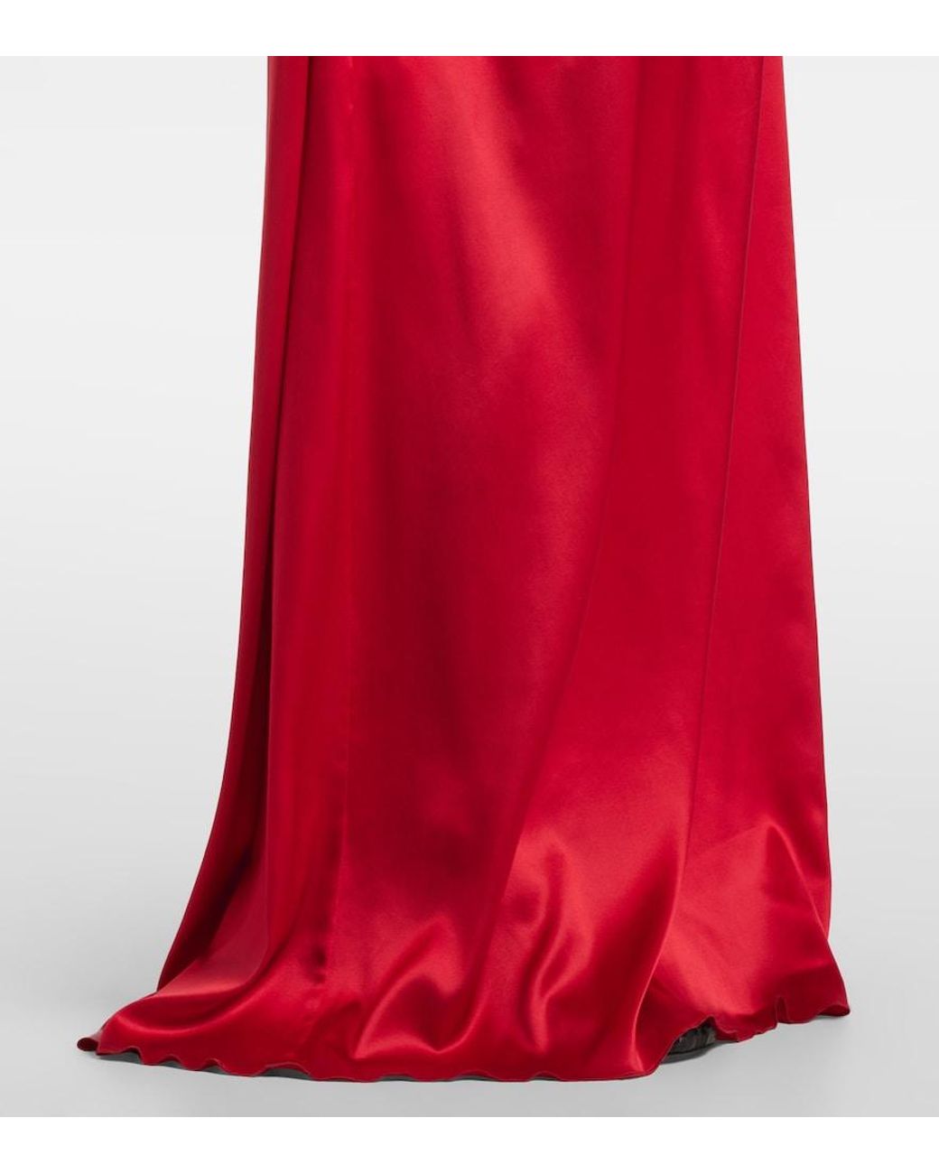 Dries Van Noten Red Silk-Blend Satin Gown