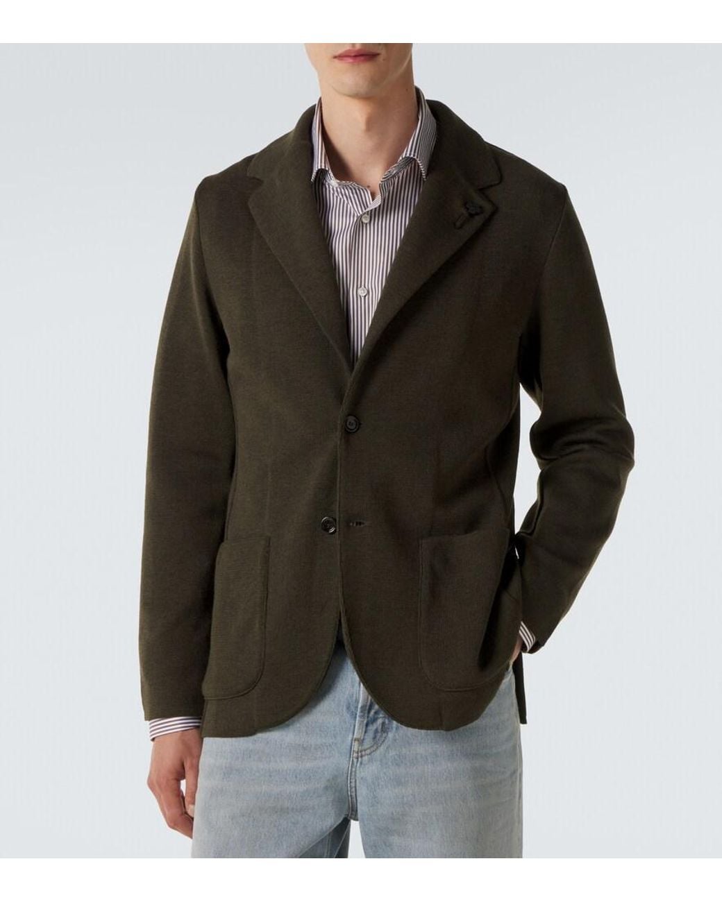 Lardini Green Virgin Wool Blazer for men