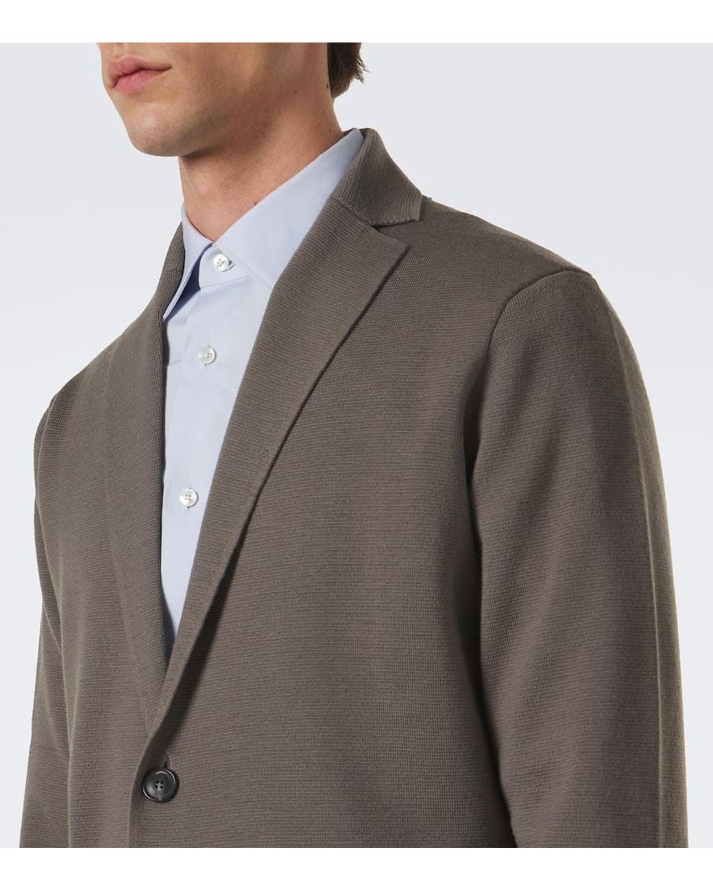 Thom Sweeney Brown Knitted Wool Blazer for men