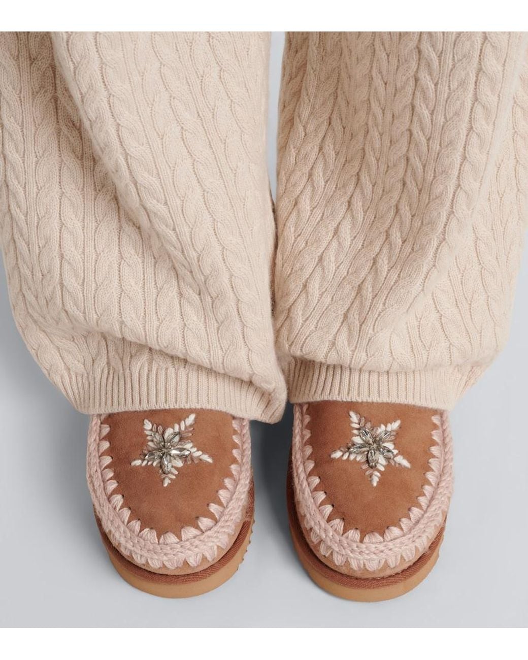 Mou Brown 18 Embellished Suede Ankle Boots