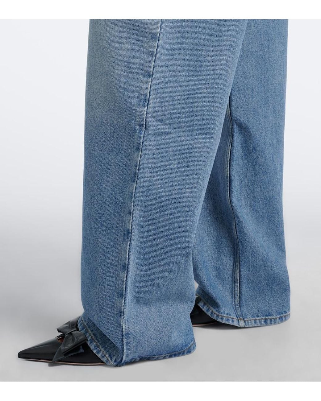 Erdem Blue High-Rise Wide-Leg Jeans
