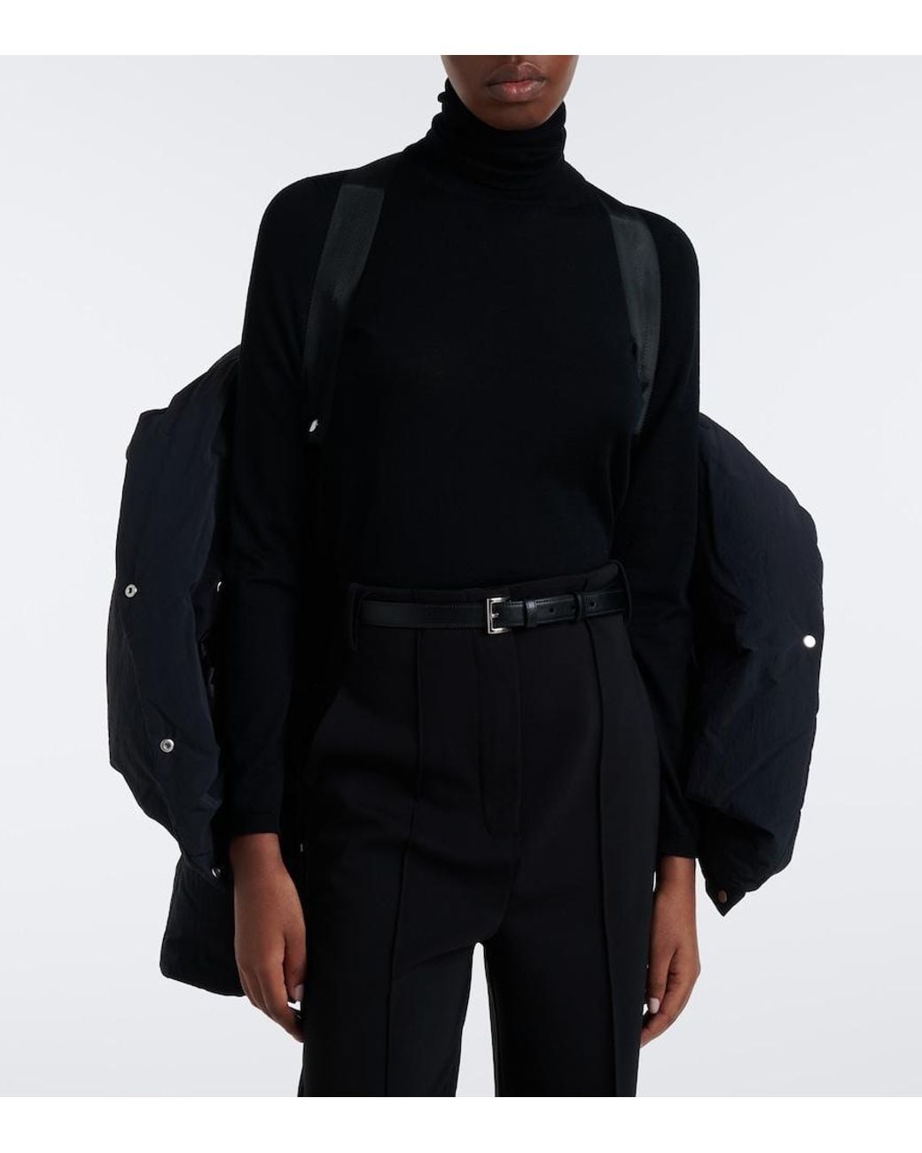 Sportmax Black Cropped Hooded Down Jacket