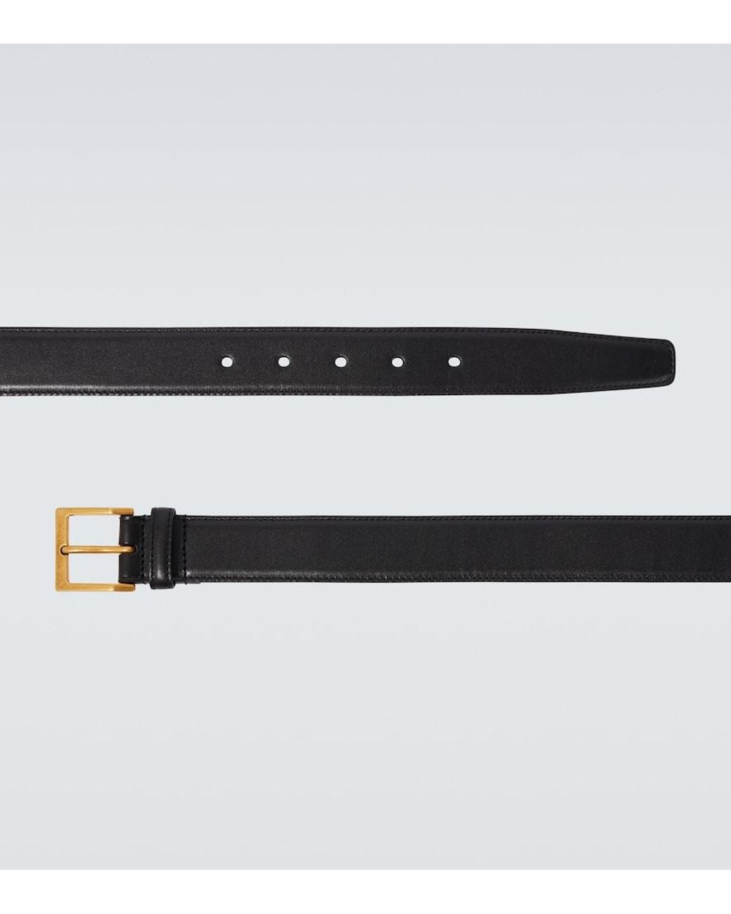 Saint Laurent Black Vadim Leather Belt for men