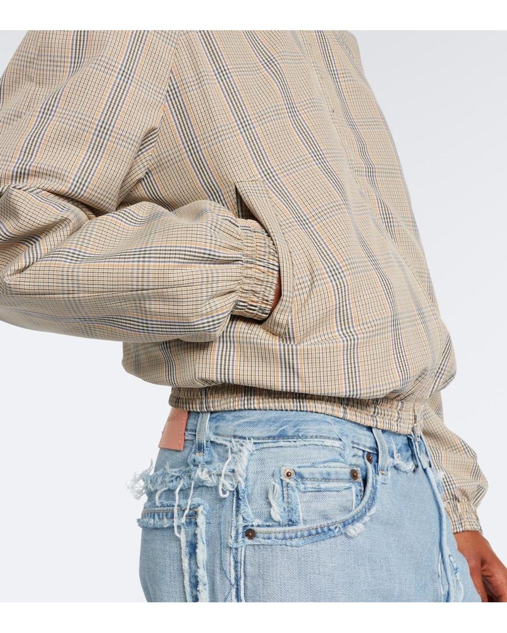 Acne Gray Checked Technical Jacket