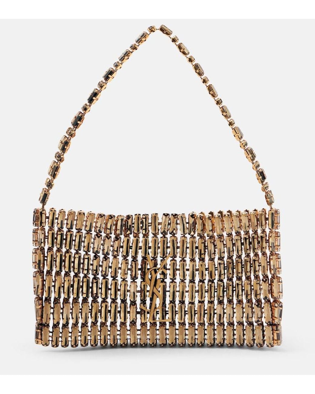 Saint Laurent Metallic Evening Mini Embroidered Shoulder Bag