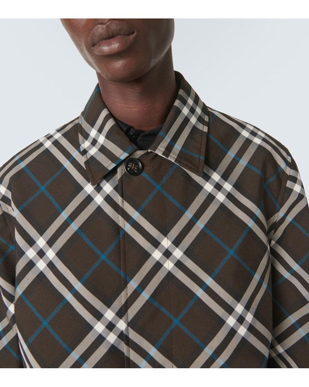 Burberry Black Check Raincoat for men
