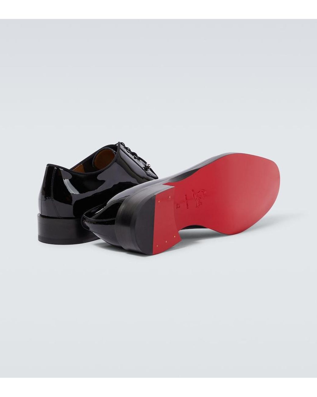 Christian Louboutin Chambeliss Patent Leather Derby Shoes in Black for Men  | Lyst