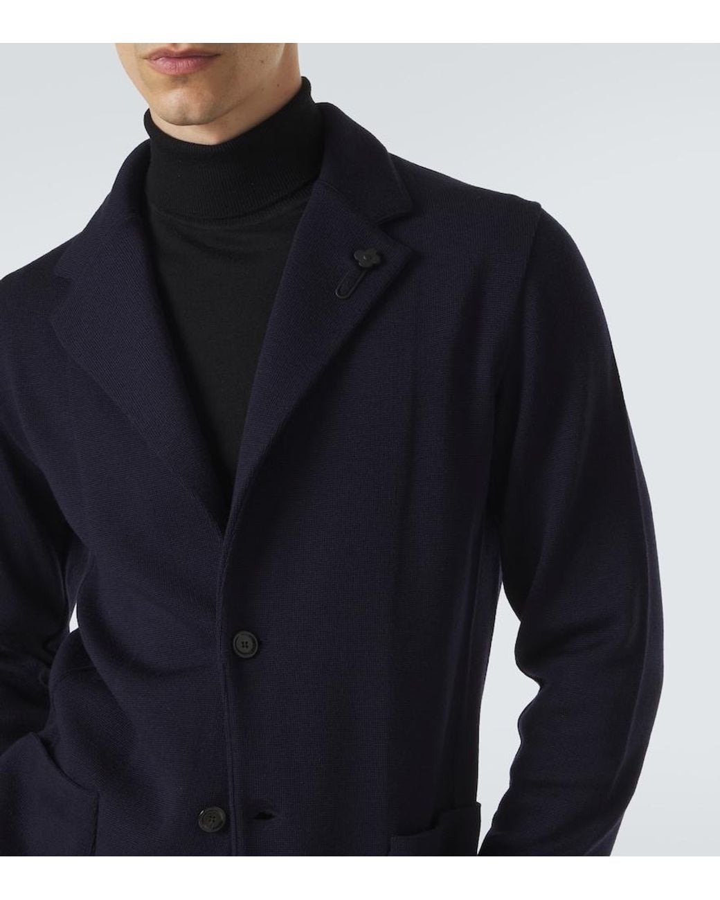 Lardini Blue Virgin Wool Blazer for men