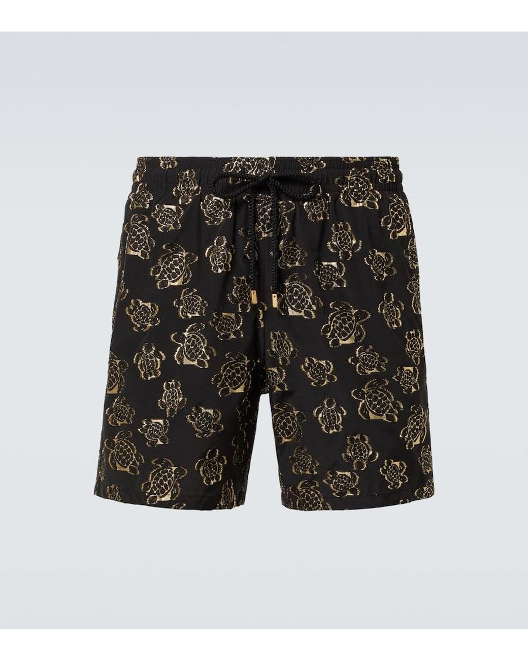 Vilebrequin Black Jacquard Embroidered Swim Trunks for men