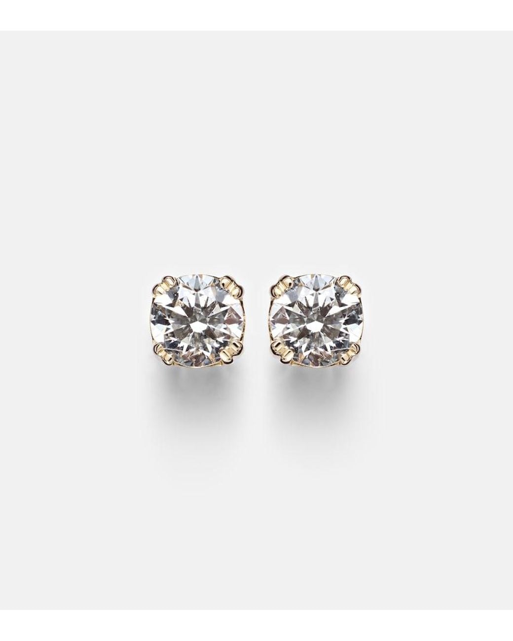 STONE AND STRAND White 14Kt Earrings With Diamonds