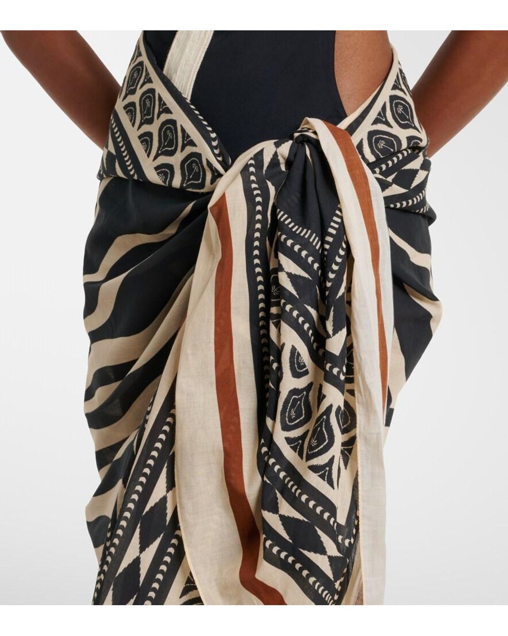 Johanna Ortiz White Printed Cotton Beach Cover-Up