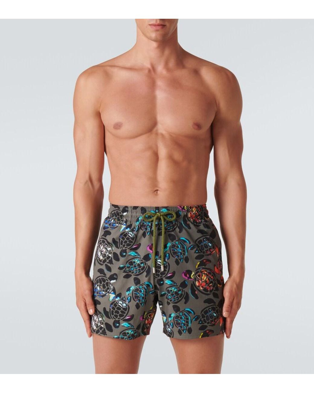 Vilebrequin Green Moorise Printed Swim Trunks for men