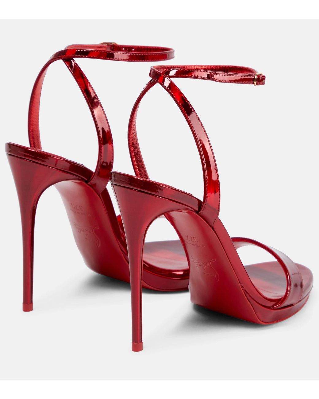 Christian Louboutin Loubi Queen 120 Patent Sandal in Red Lyst UK