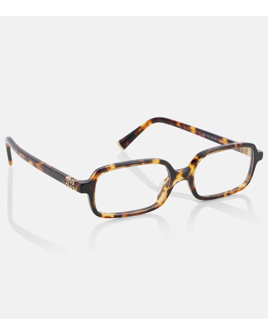 Miu Miu Brown Rectangular Glasses