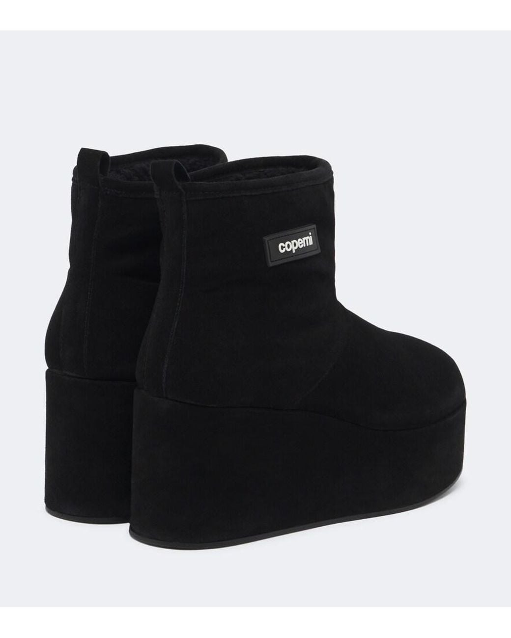 Coperni Black Shearling-Lined Suede Wedge Boots