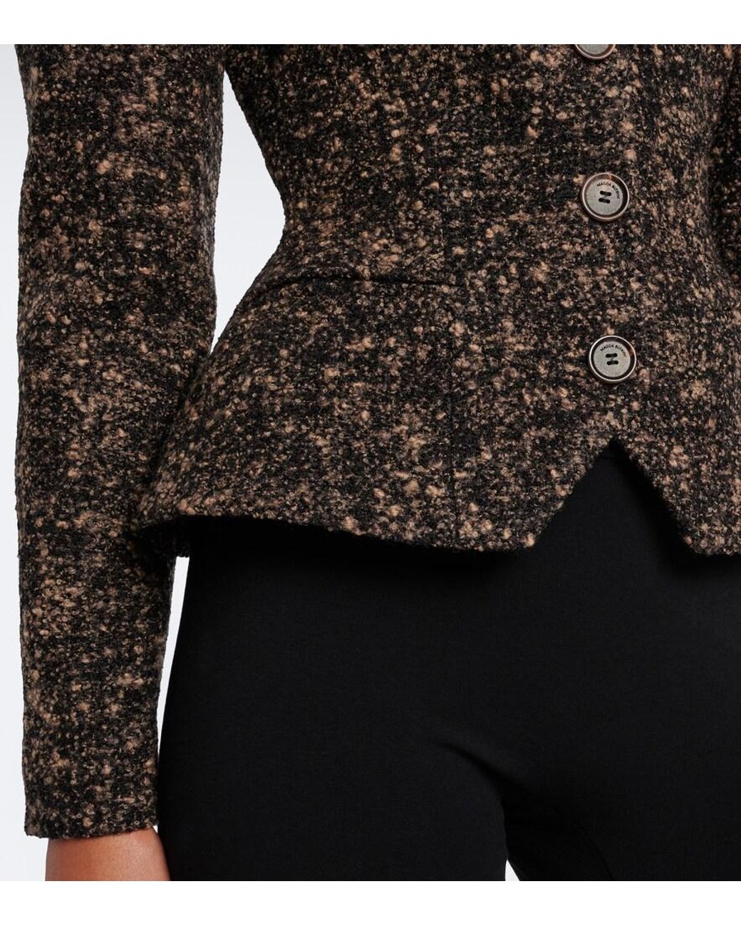 Magda Butrym Black Wool And Cashmere-Blend Boucle Jacket