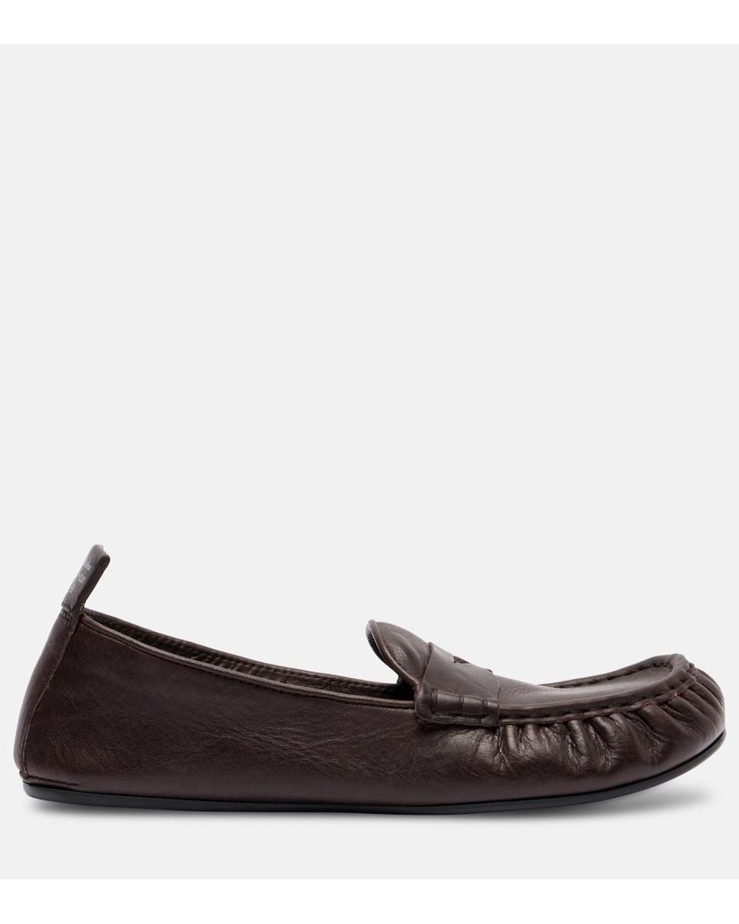 Acne Brown Leather Penny Loafers