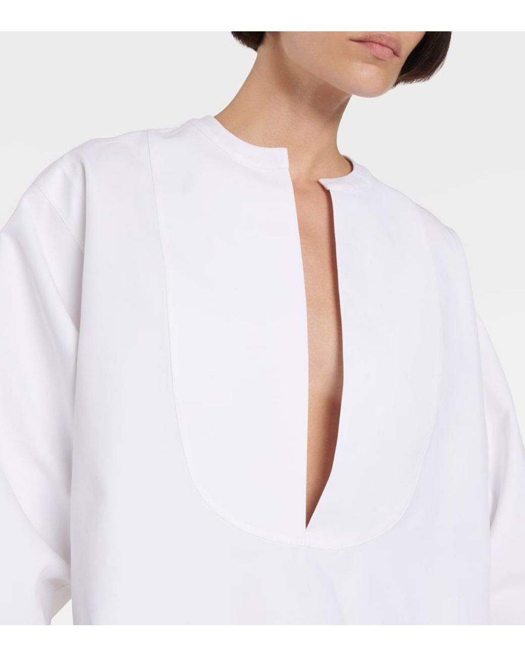 Alaïa White Cotton Poplin Minidress