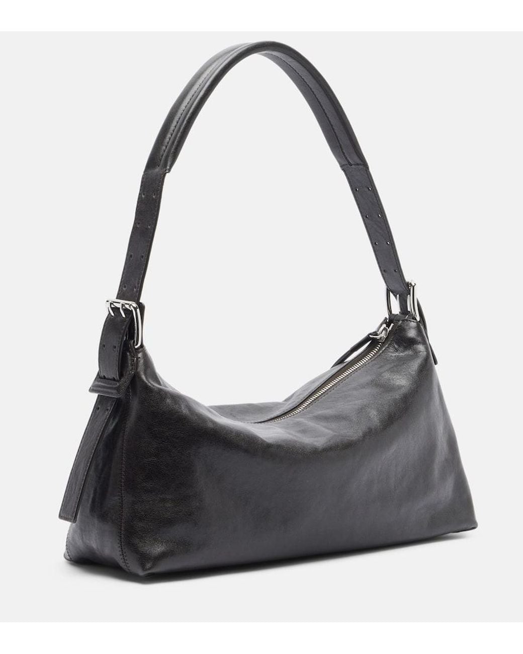 Lemaire Gray Belted Leather Shoulder Bag