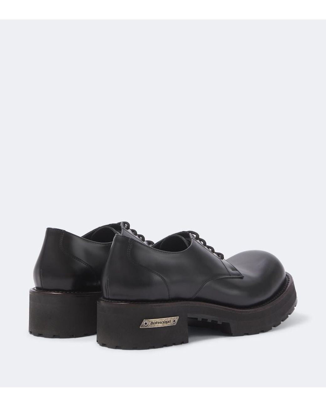 Balenciaga Black Venom Leather Derby Shoes for men
