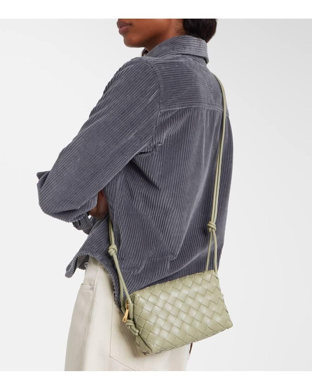 Bottega Veneta Green Loop Mini Leather Camera Bag