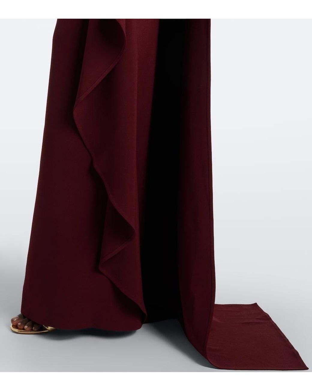 Elie Saab Purple Scarf-Detail Embellished Draped Cady Gown