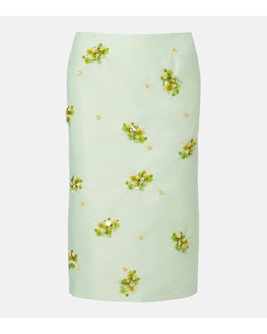 ShuShu/Tong Green Sequined Midi Skirt