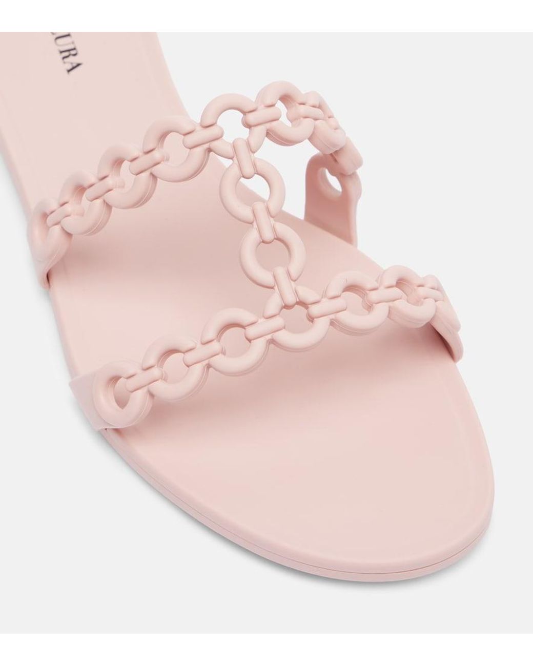 Aquazzura Pink Infinity Chain Jelly Slides