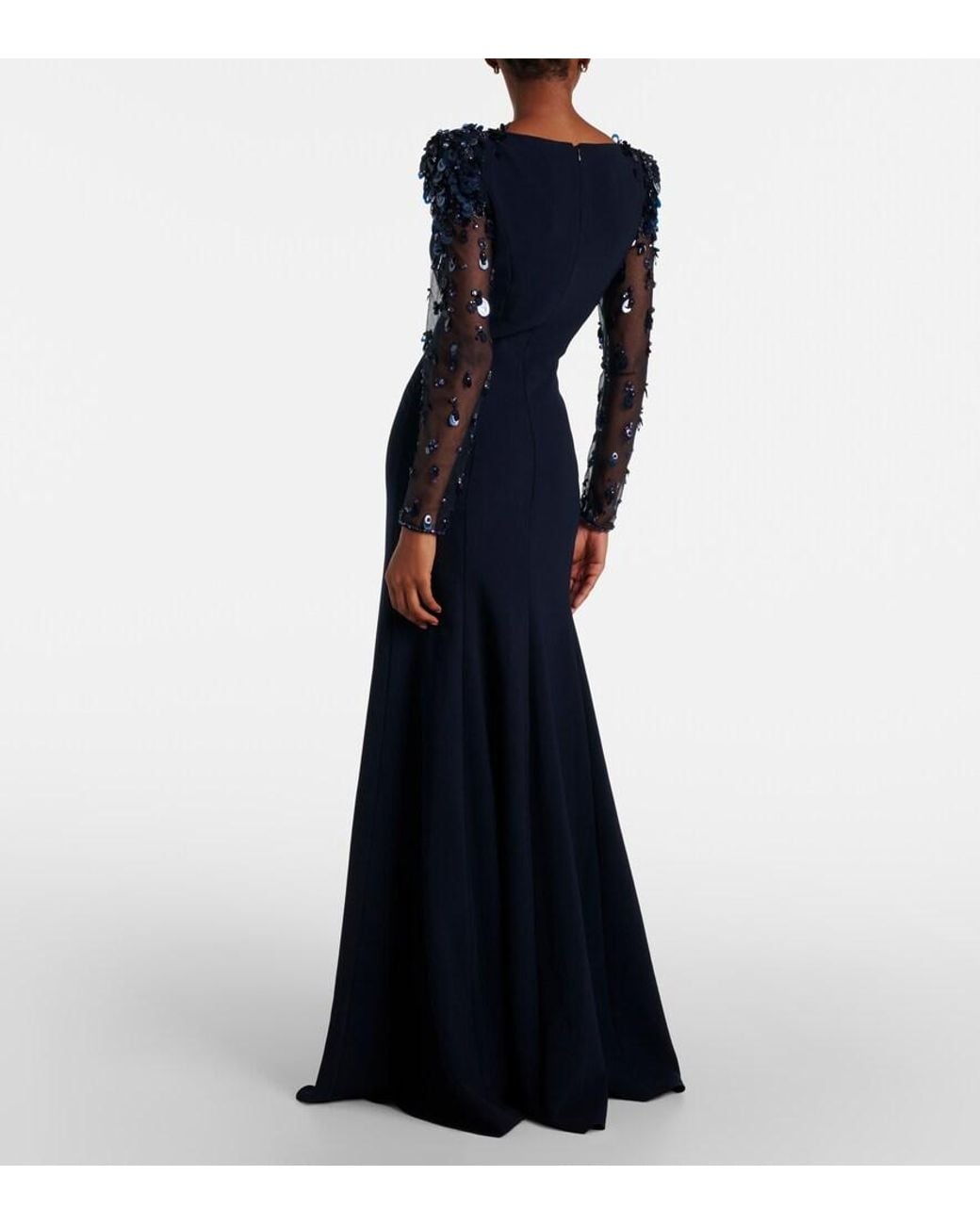 Jenny Packham Blue Midnight Embellished Gown