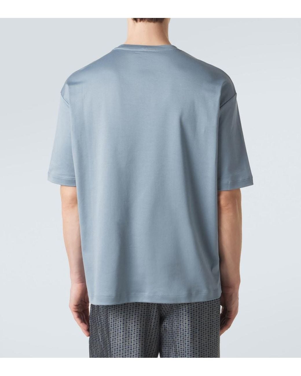 Giorgio Armani Blue Cotton Jersey T-Shirt for men