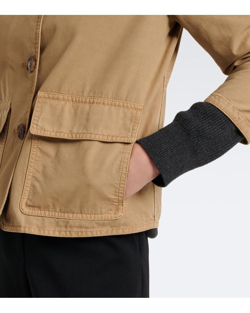 The Row Natural Benka Corduroy-Trimmed Cotton Jacket