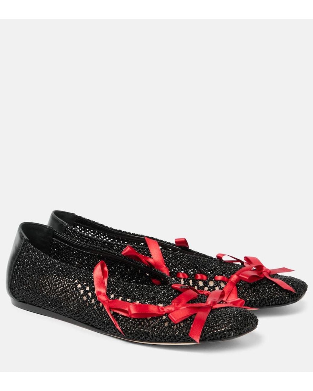 Simone Rocha Red Ballerinas Aus Haekelstrick